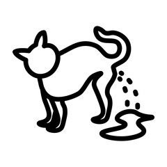 Cat Territory Vector Line Icon Design