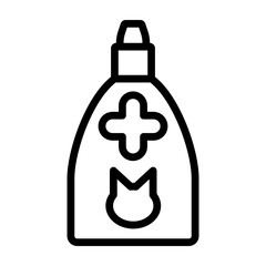 Cat Medicine Bottle Vector Line Icon Design