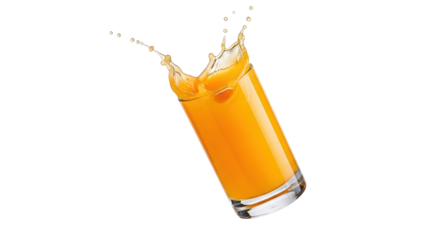 Isolated Glass of Orange Juice with Splash