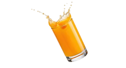 Fototapete Saft Isolated Glass of Orange Juice with Splash  © Maros
