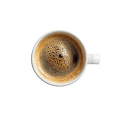 Overhead View of a Cup of Freshly Brewed Coffee