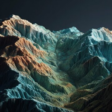 animated terrain object rendered for design layers