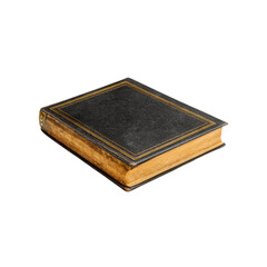 Antique Book with Gold Accents - Isolated on Black Background