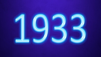 Glowing blue number design of 1933 on blue background.