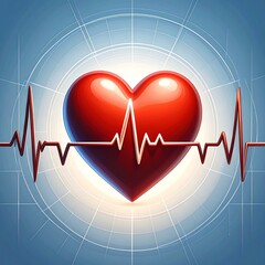 Background with red ECG (heart rate) lines on a white gradient. Suitable for medical designs, World Heart Day posters, or health campaigns.