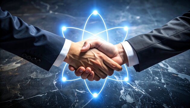 Business partnership atom symbol - Powered by Adobe