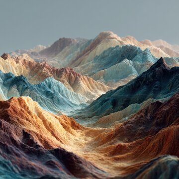 animated terrain object rendered for design layers