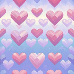 A seamless background pattern featuring red and pink hearts over pastel shades. Perfect for awareness designs, health posters, and World Heart Day decorations.