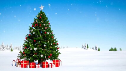 Christmas tree decorated with gifts - Powered by Adobe