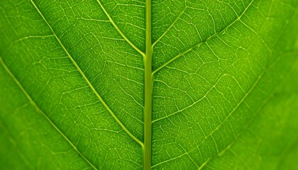 Closeup green leaf veins