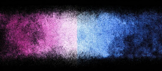 Abstract design with pink and blue tones on black background.