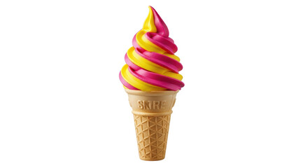 Isolated Swirled Ice Cream Cone