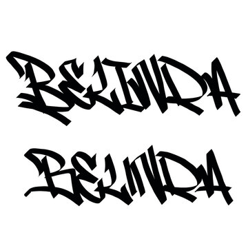 Belinda holy name list meaning baptism bible christian religius graffiti handstyle lettering tags black and white logo
