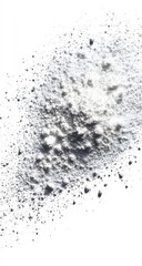 Fototapeta premium Scattered light gray powder on white background