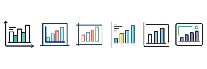 Bar Chart and Graph Data Visualization Vector Illustration