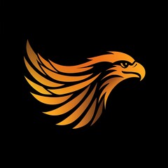 Fototapeta premium Majestic eagle head illustration with curved feather details high resolution picture