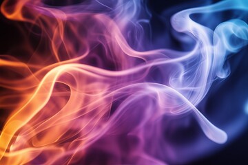 Incense Smoke on Black Background