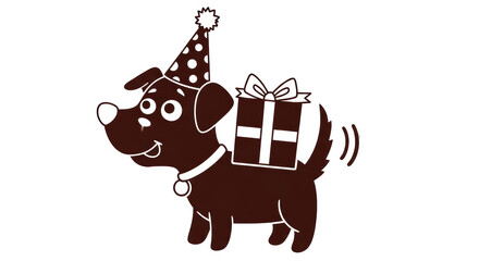 Isolated Birthday Dog