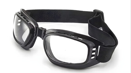 black goggles on white background