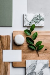 Modern Design Samples Arrangement With Natural Materials