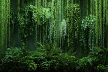 Obraz premium Dense Green Forest Background