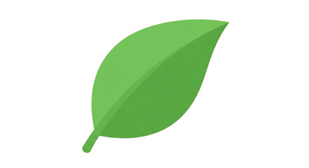 Simple green leaf illustration vector style isolated on white background
