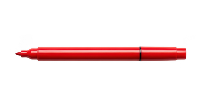 Red marker isolated on transparent background