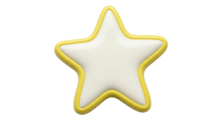 Isolated Yellow Bordered Star