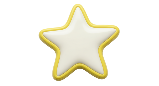 Isolated Yellow Bordered Star