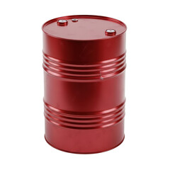 Red metal barrel isolated on transparent background