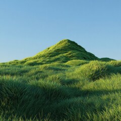 Fototapeta premium computer graphic grass hill PNG for blender use