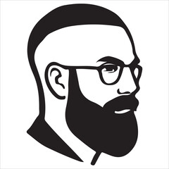 Fototapeta premium hairstyle designs for men silhouette vector design,Silhouette hairstyles, vector haircuts, men’s hair trends, side profile views, hairstyle inspiration, haircut design, male grooming styles, 