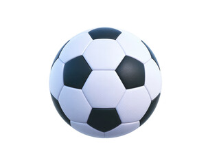 Naklejka premium Soccer ball with classic black and white pattern isolated on transparency background, sports equipment for football game, simple and clean design, energetic and playful vibe