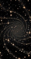 Obraz premium Spiral galaxy swirling in dark space, glittering stars