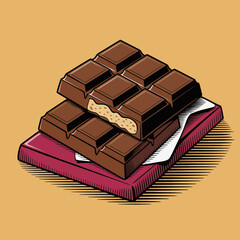chocolate bar on white background