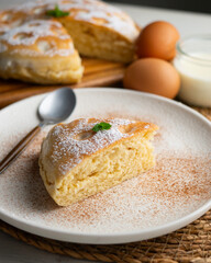 Torta Nata Gallega. A traditional dessert from northern Spain with whipped cream.