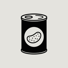 vector illustration of a tin can