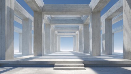 Fototapeta premium Empty concrete architectural structure