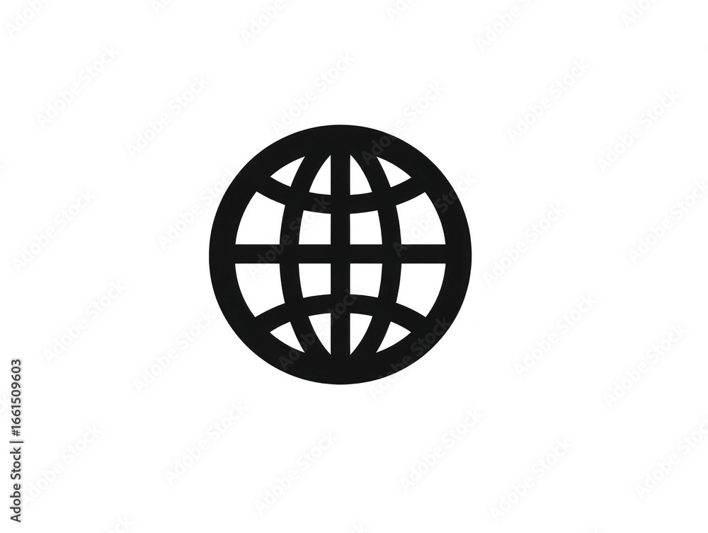 Poster globe icon black web symbol simple earth illustration minimalistic design isolated vector internet c