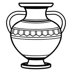 Minimalist Ancient Vase Line Art