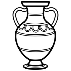 Minimalist Ancient Vase Line Art
