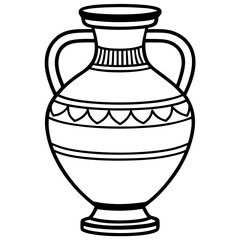 Minimalist Ancient Vase Line Art
