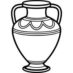Minimalist Ancient Vase Line Art
