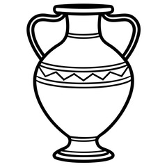 Minimalist Ancient Vase Line Art