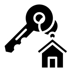 Home keyglyph style vector illustration