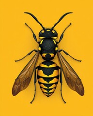 wasp mascot logo. Insect Animal Closeup Isolated on White Background