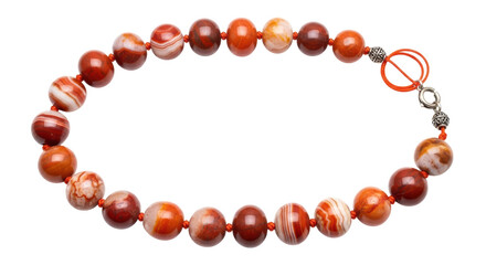 Isolated red agate bead bracelet