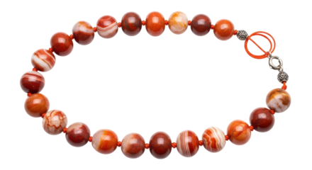 Isolated red agate bead bracelet