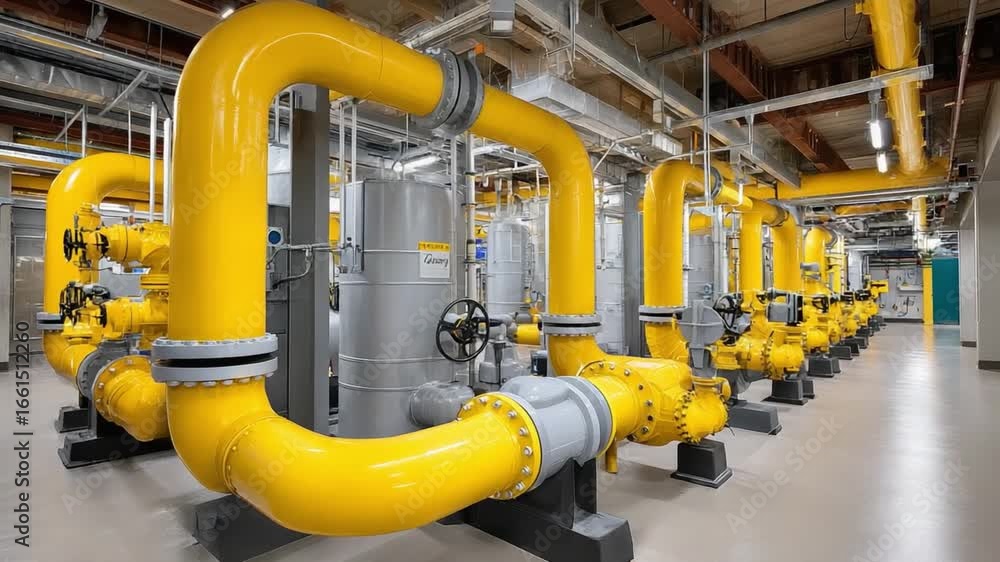 Poster industrial pipeline and equipment: an organized and eye-catching display of intricate industrial pip
