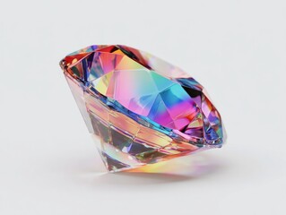 Radiant rainbow diamond, 3D render